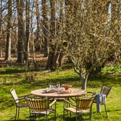 Cinas - Havebord - Ellen bord Ø130cm antracit/teak