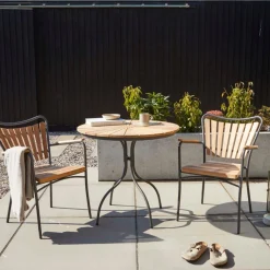 Cinas - Havebord - Ellen cafebord Ø80cm antracit/teak