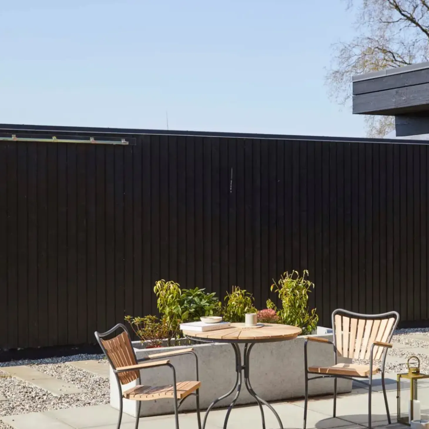 Cinas - Havebord - Ellen cafebord Ø80cm antracit/teak