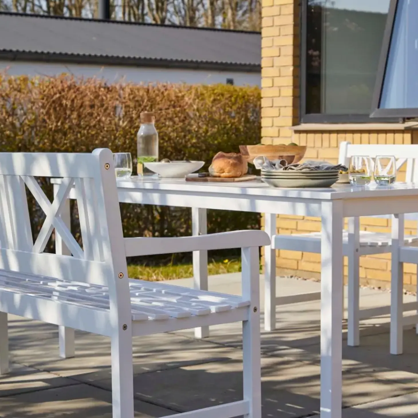 Cinas - Havebord - Rosenborg bord 165x80cm hvid mahogni
