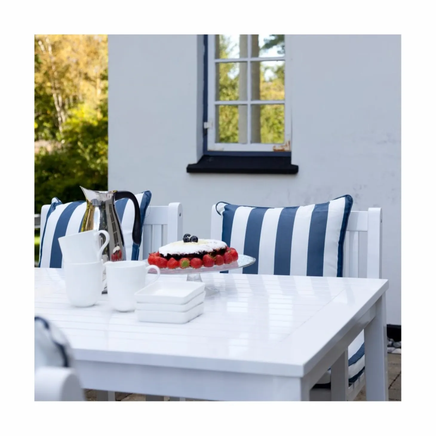Cinas - Havebord - Rosenborg bord 165x80cm hvid mahogni