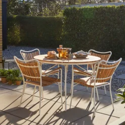 Cinas - Havstol - Ellen stol hvid aluminium og teak