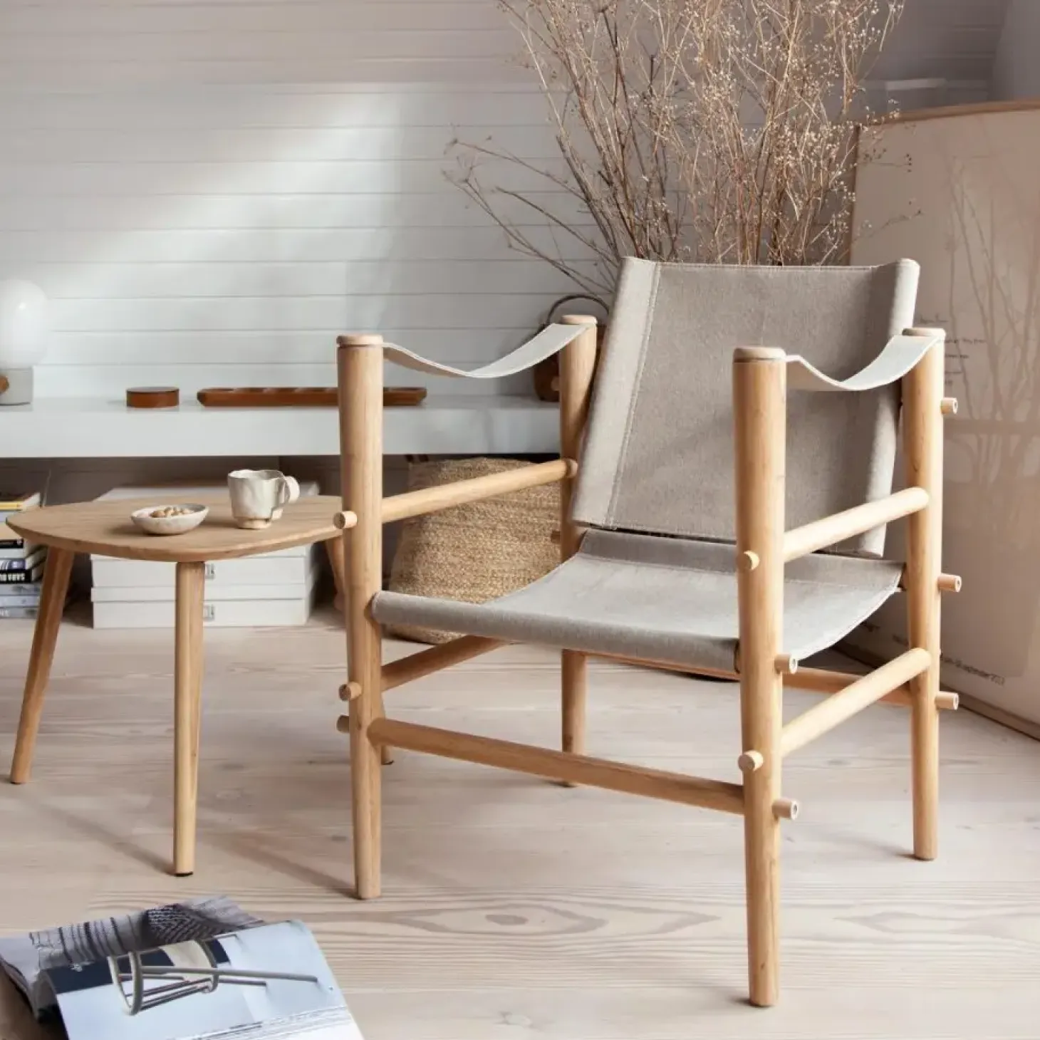 Cinas - Noble Safari stol lys med melange canvas