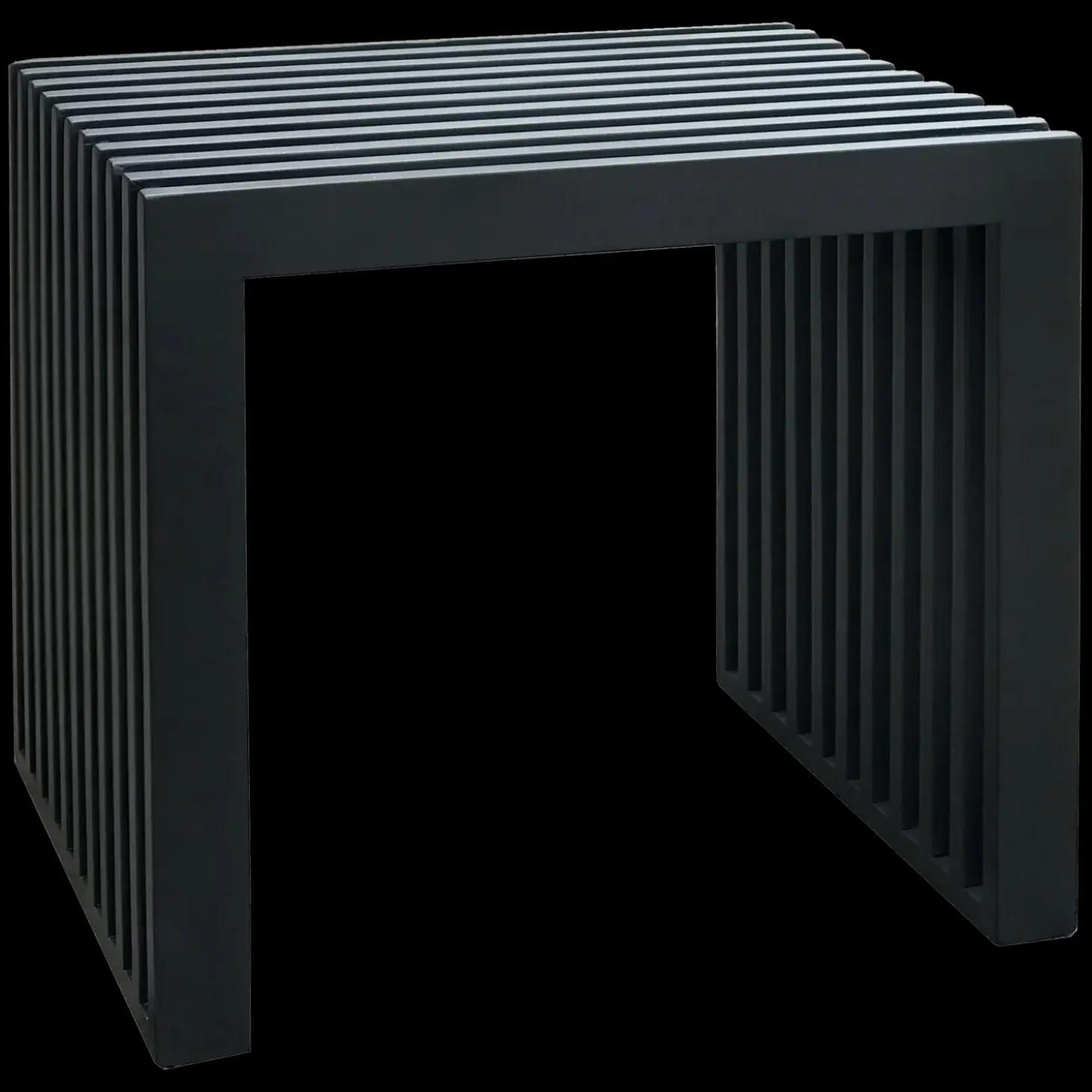 Cinas - Rib skammel 45x35cm mahogni mat sort