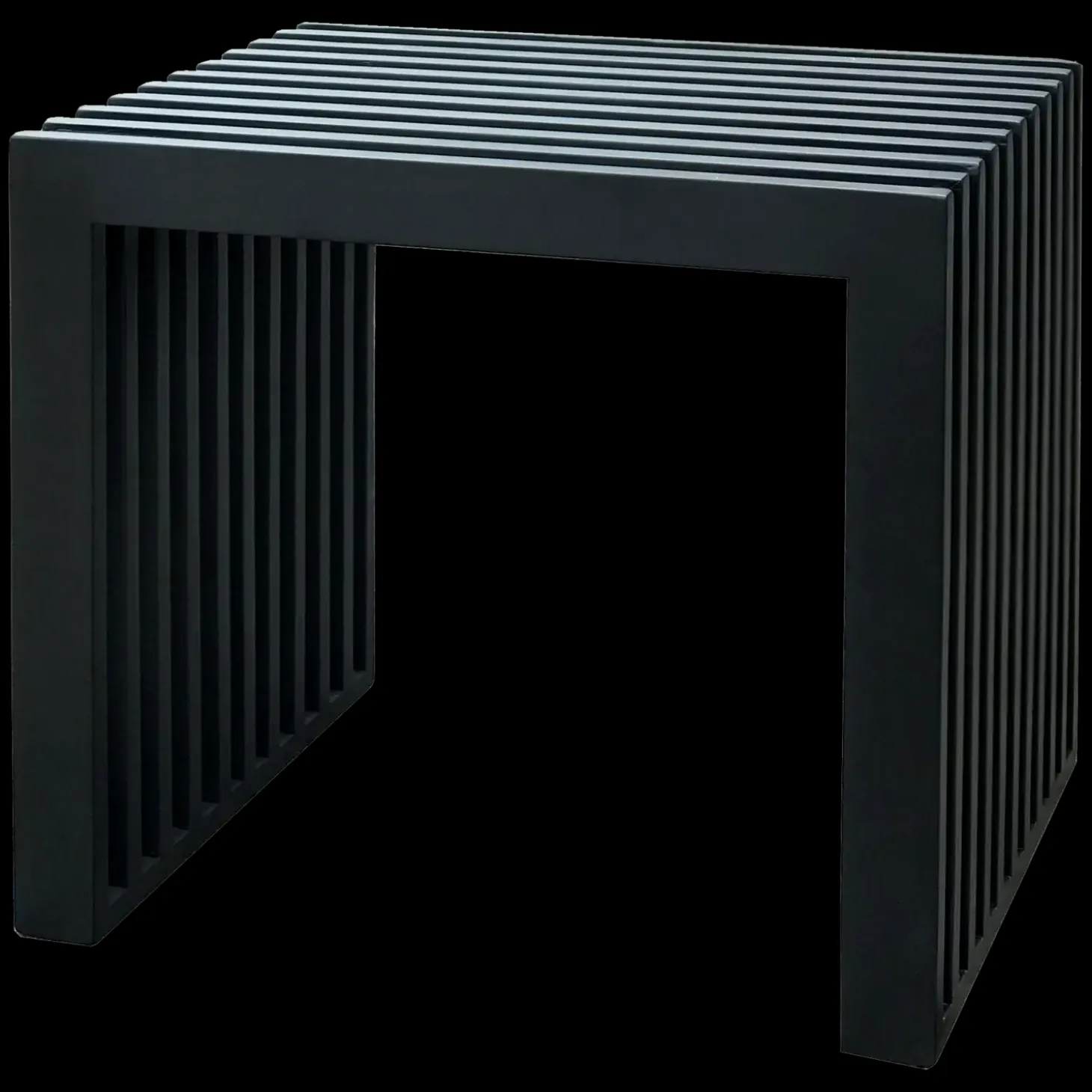 Cinas - Rib skammel 45x35cm mahogni mat sort