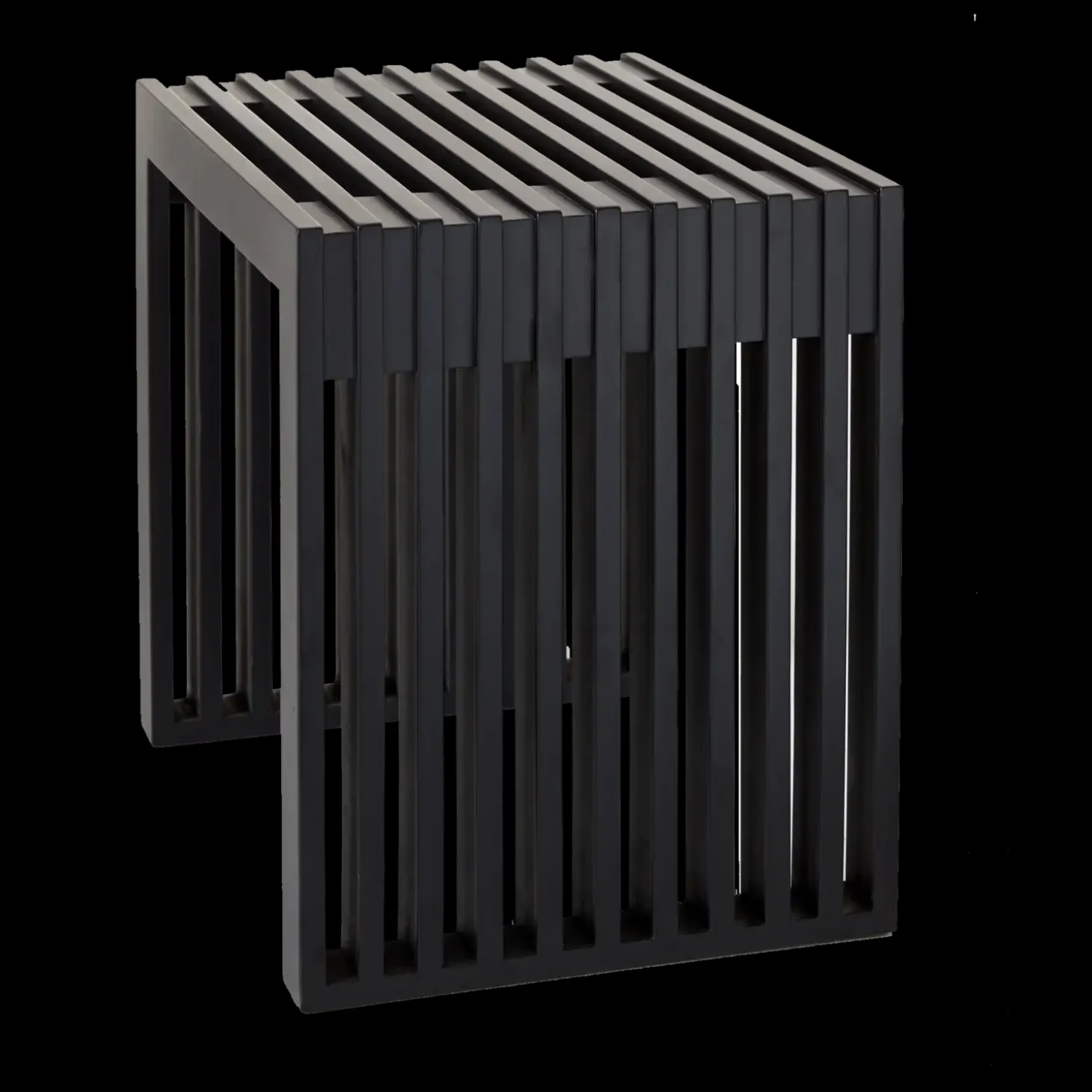 Cinas - Rib skammel 45x35cm mahogni mat sort