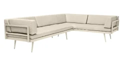 Cinas - Rio lounge sofa, Sandy Grey aluminiums stel, med hynder i Sand