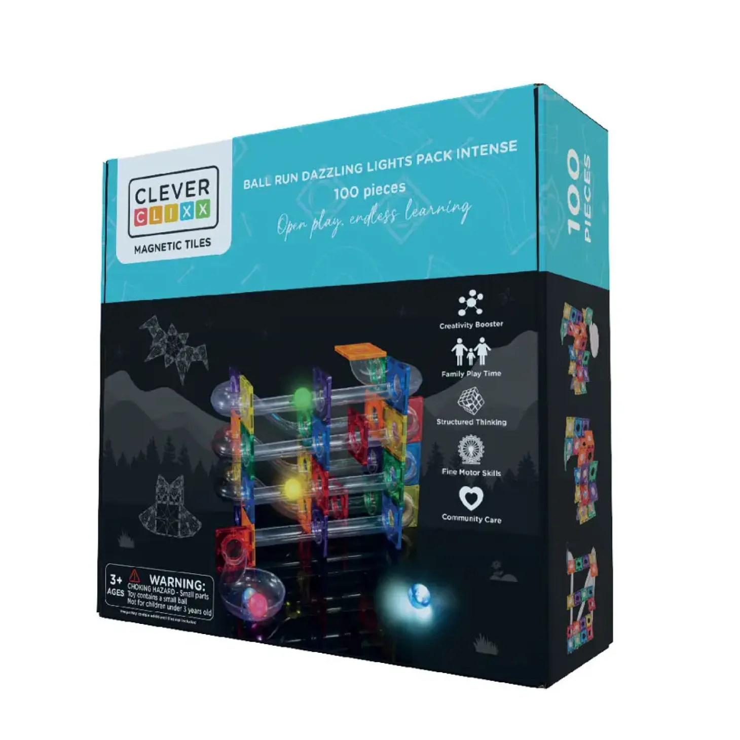 Cleverclixx - Kuglebane - Ball Run Dazzling Lights Pack - 100 dele