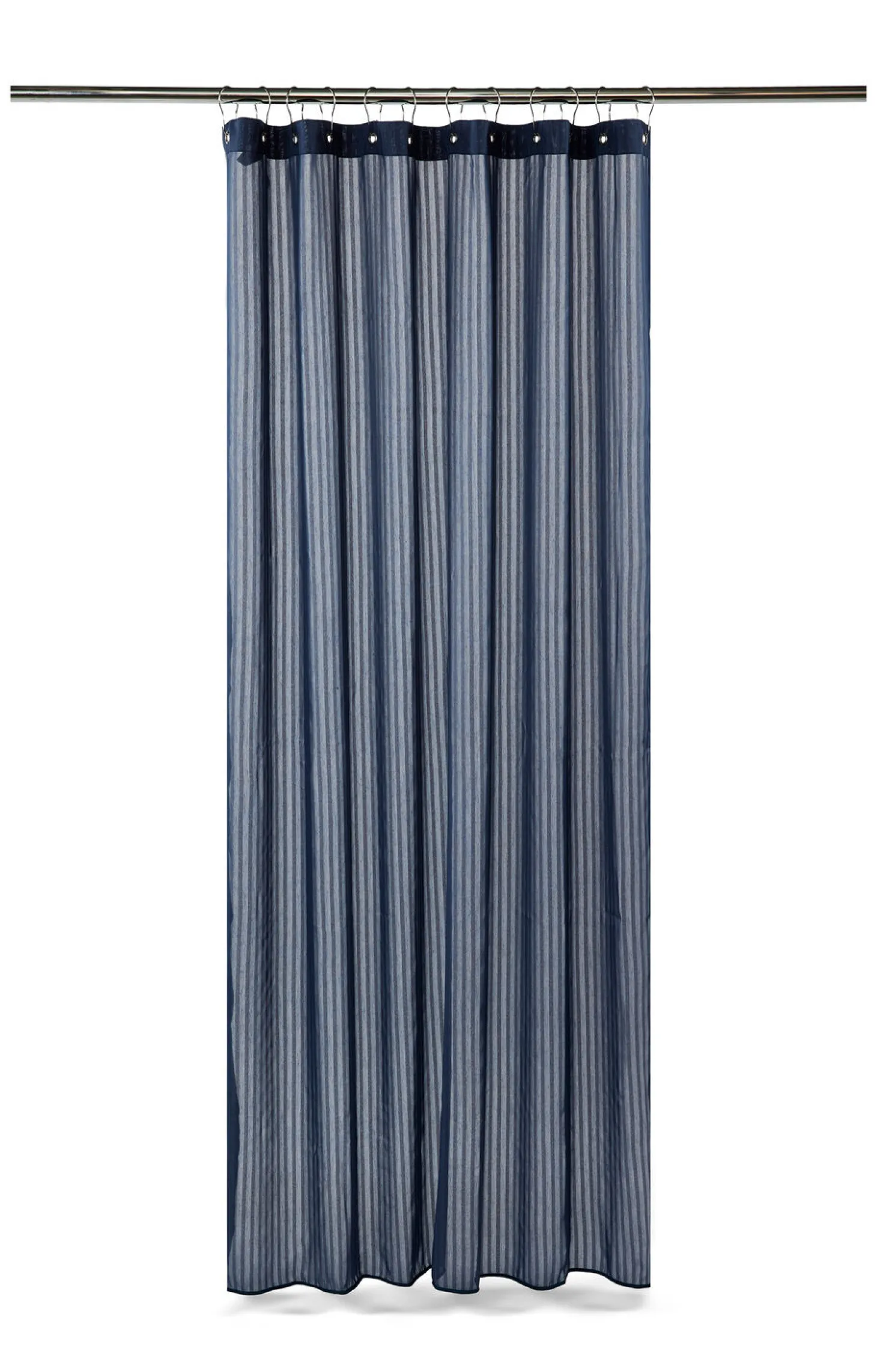 Compliments - Badeforhæng - Lines shower curtain w/eyelets 220 cm - Mørk blå