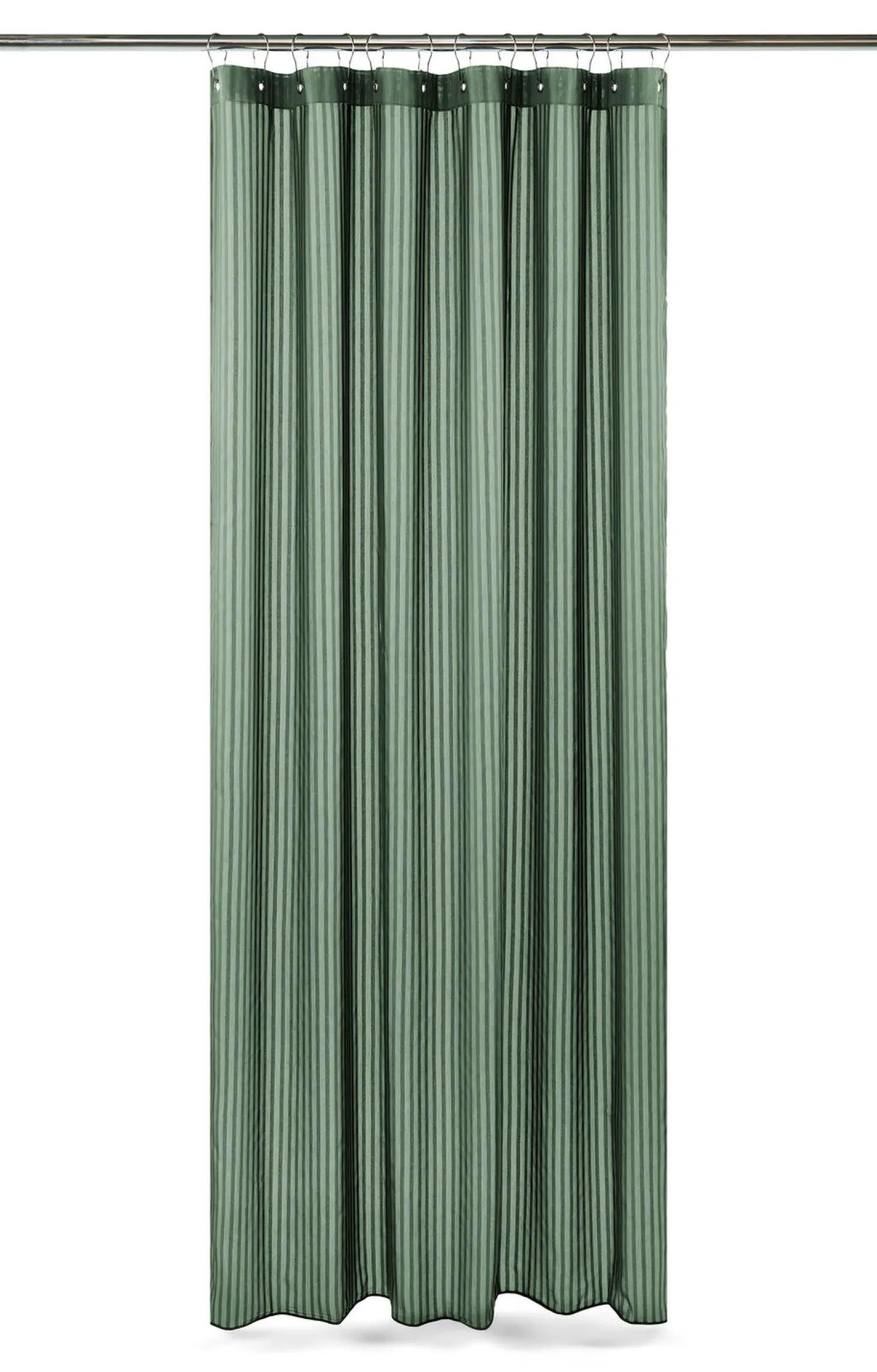 Compliments - Badeforhæng - Lines shower curtain w/eyelets 200 cm - Skovgrøn