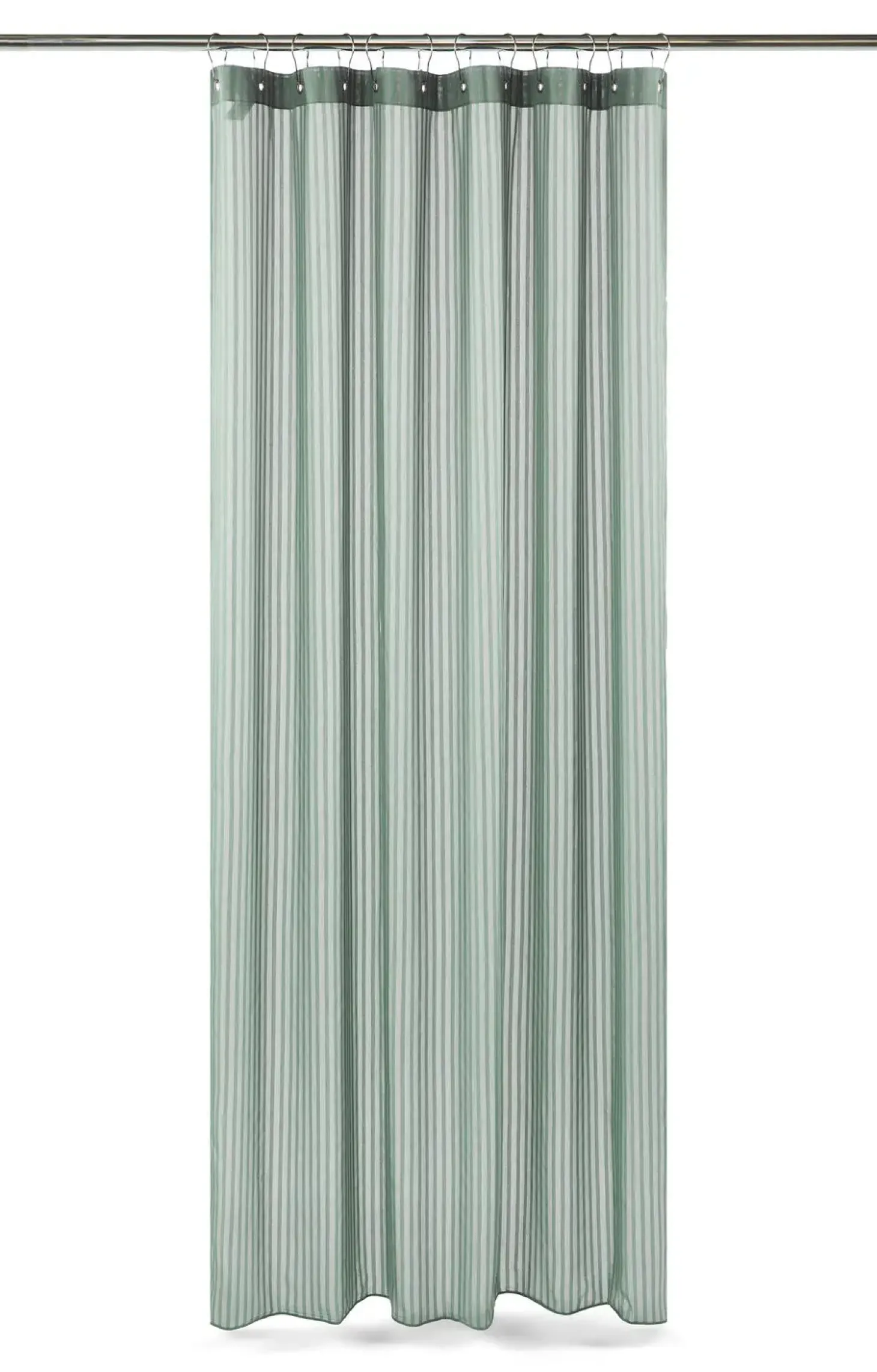 Compliments - Badeforhæng - Lines shower curtain w/eyelets 220 cm - Støvet grøn