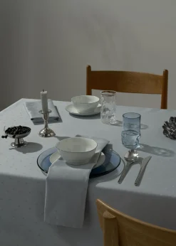 Compliments - Confetti Damask Table Cloth 150x250 cm - Mineral blue