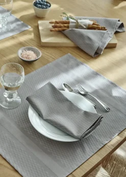 Compliments - Dækkeserviet - Tile Damask Place Mat 38x50 cm - 2 pack - Sølv grå