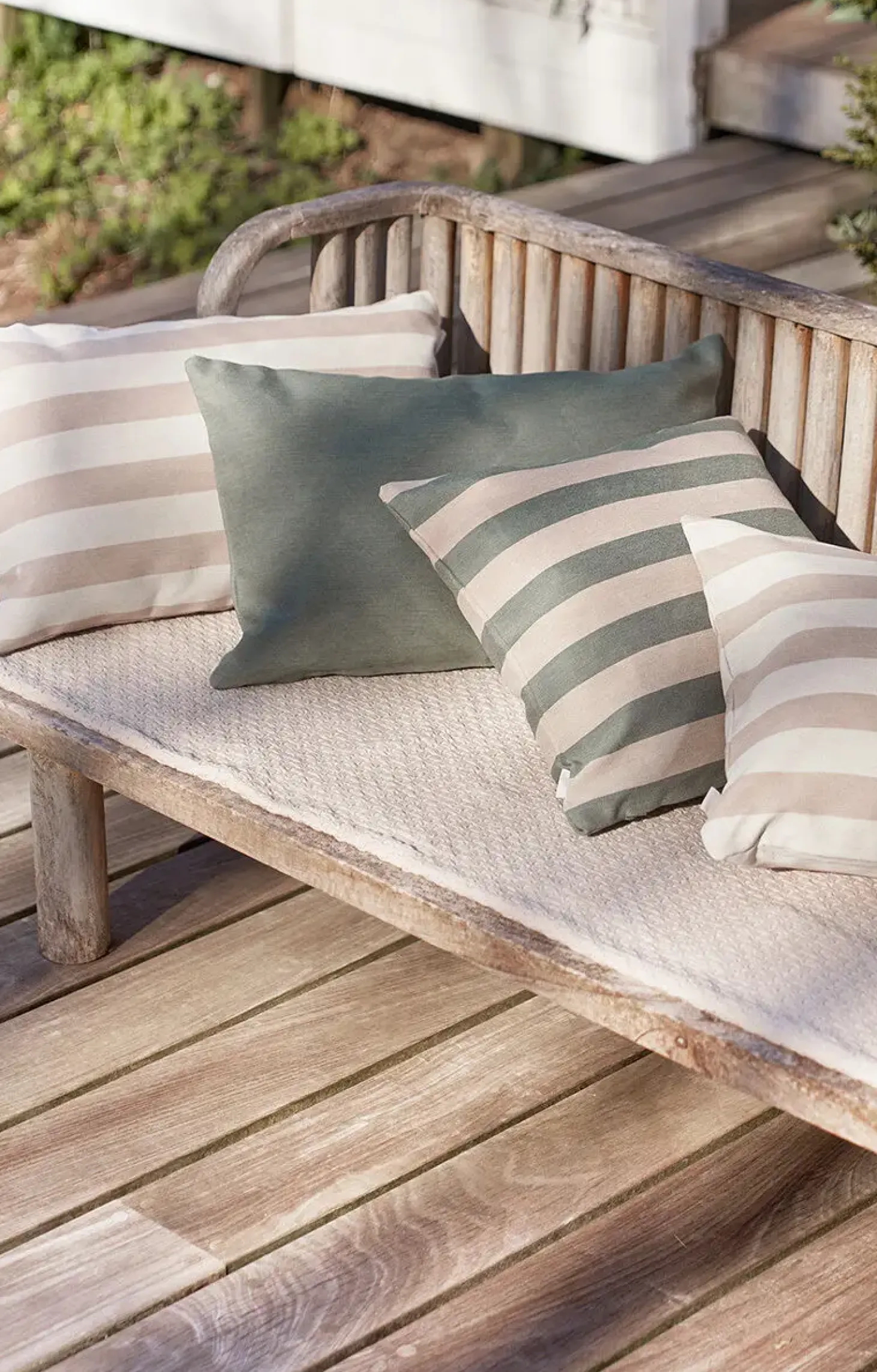Compliments - Pudebetræk Outdoor Stripe 40x60 cm - Grøn