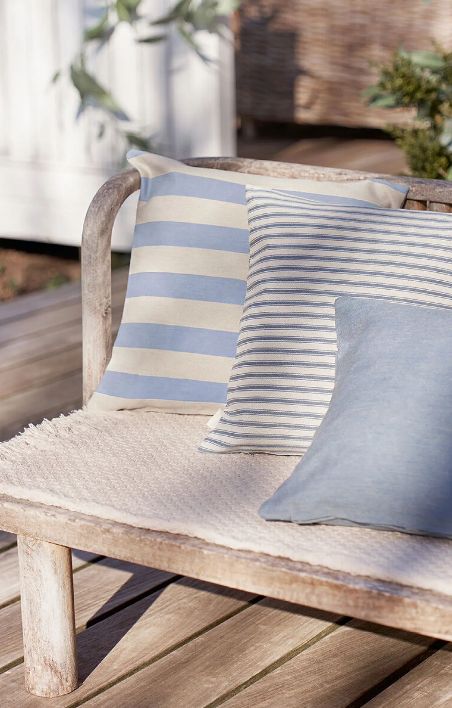 Compliments - Pudebetræk Outdoor Stripe 45x45 cm - Blå