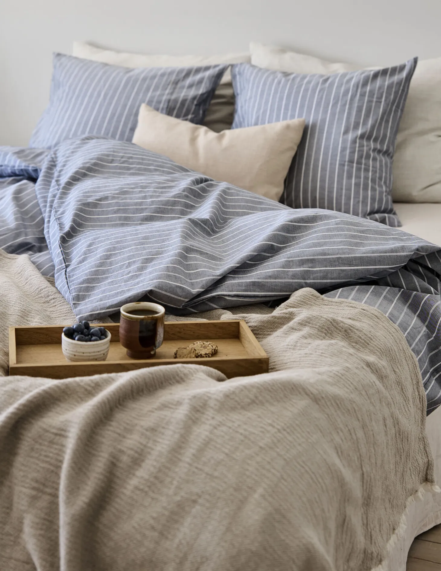 Compliments - Sengetøj - Blik Bed Linen 240x220/60x63 (2) cm - Blå