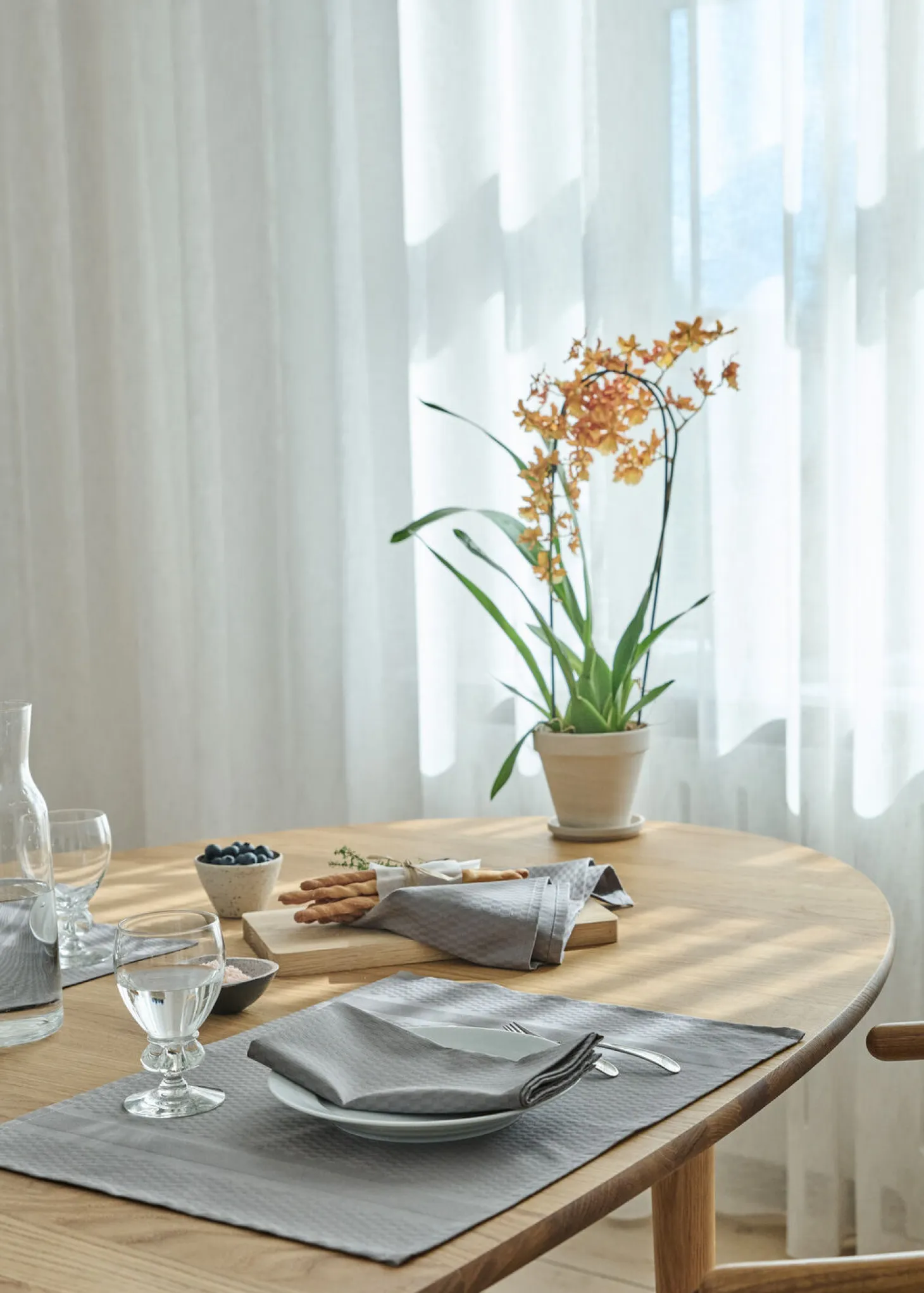 Compliments - Serviet - Tile Damask Napkin 45x45 cm - 4 pack - Sølv grå