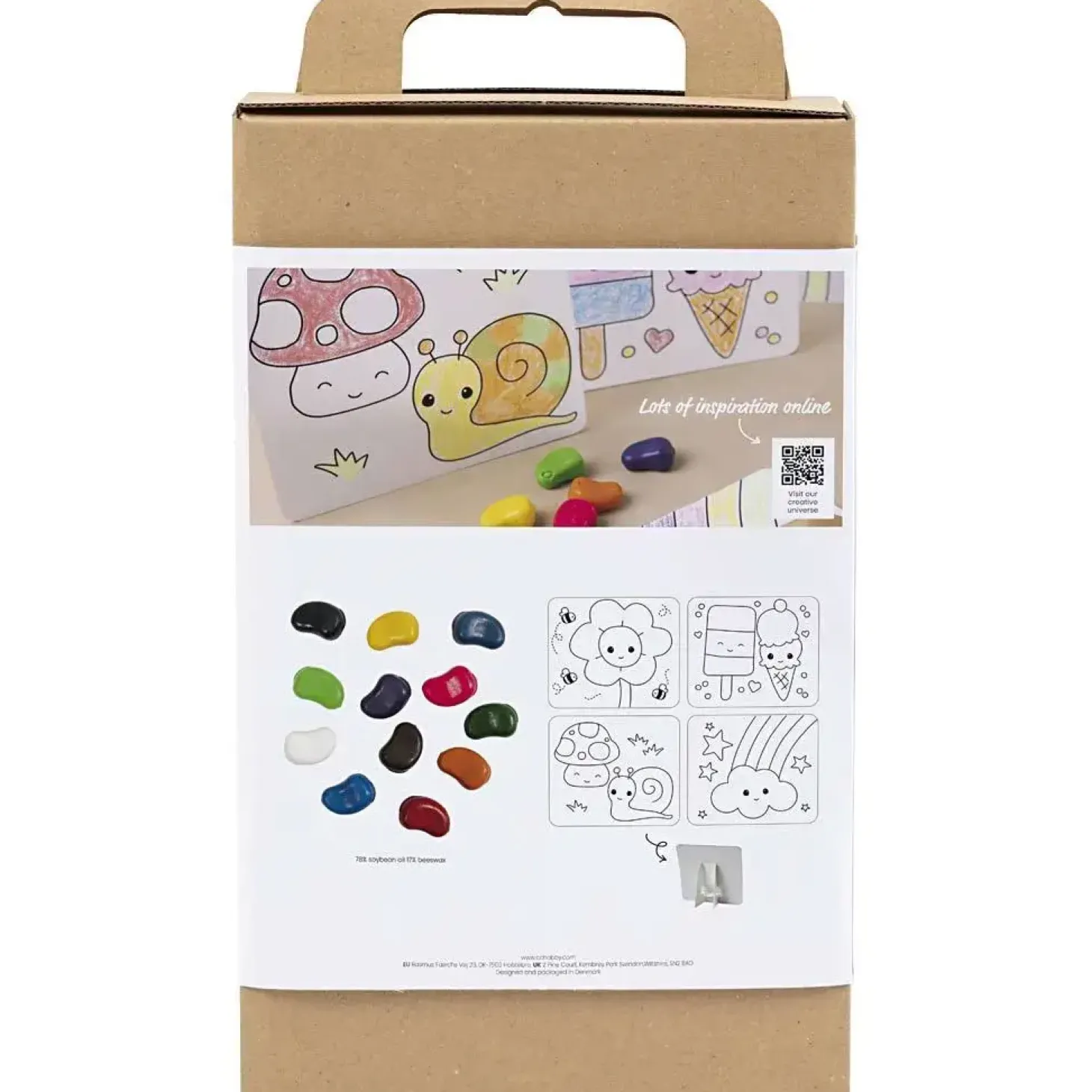 Creativ Company - DIY Kit Farvelægning, standardfarver, Tegneplade, 1 pk.