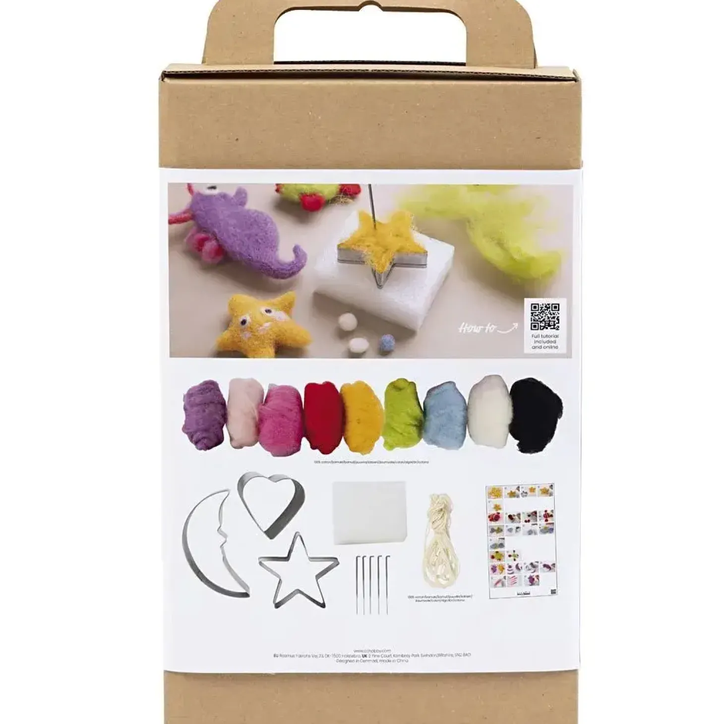 Creativ Company - DIY Kit Nålefiltning, Dyr i vandet, 1 pakke