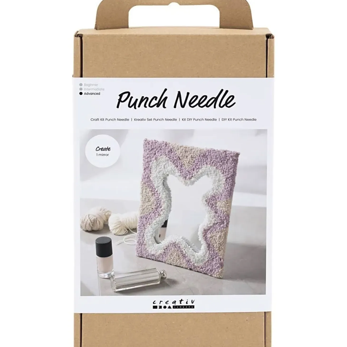Creativ Company - DIY Kit Punch Needle , pastelfarver, Spejl, 1 pk.