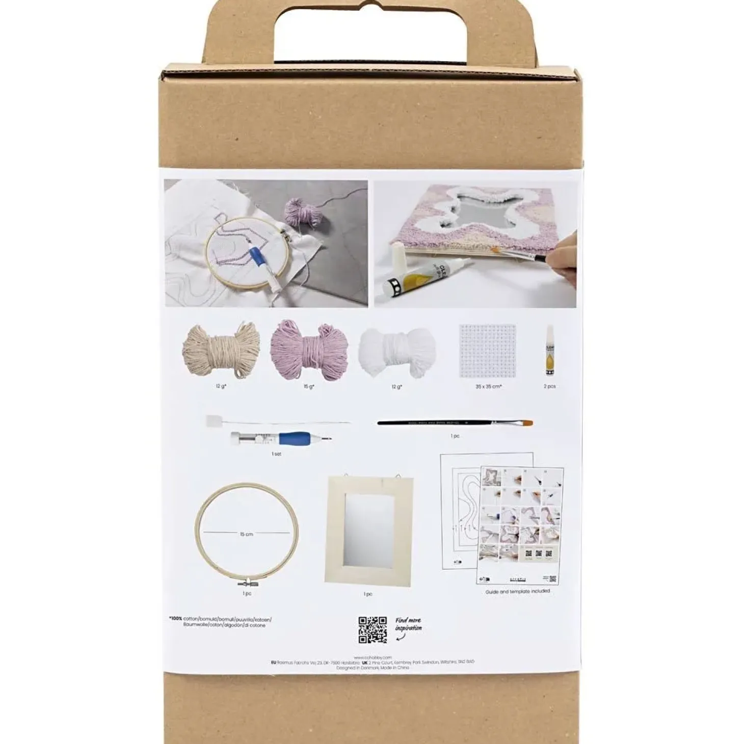 Creativ Company - DIY Kit Punch Needle , pastelfarver, Spejl, 1 pk.