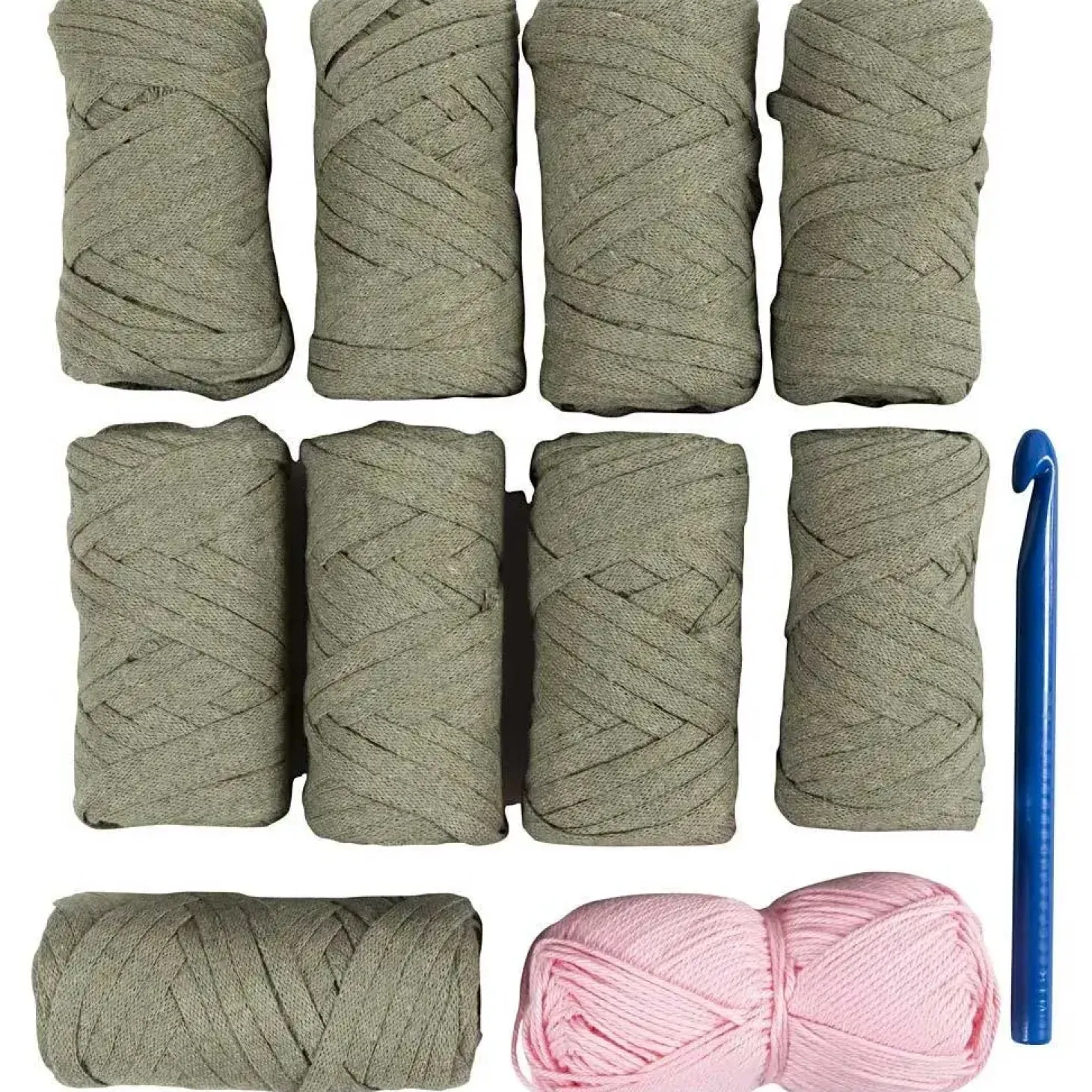 Creativ Company - DIY Kit Hækle, olivengrøn, Chunky taske, 1 pk.