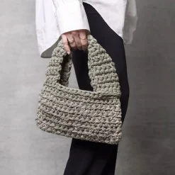 Creativ Company - DIY Kit Hækle, olivengrøn, Chunky taske, 1 pk.