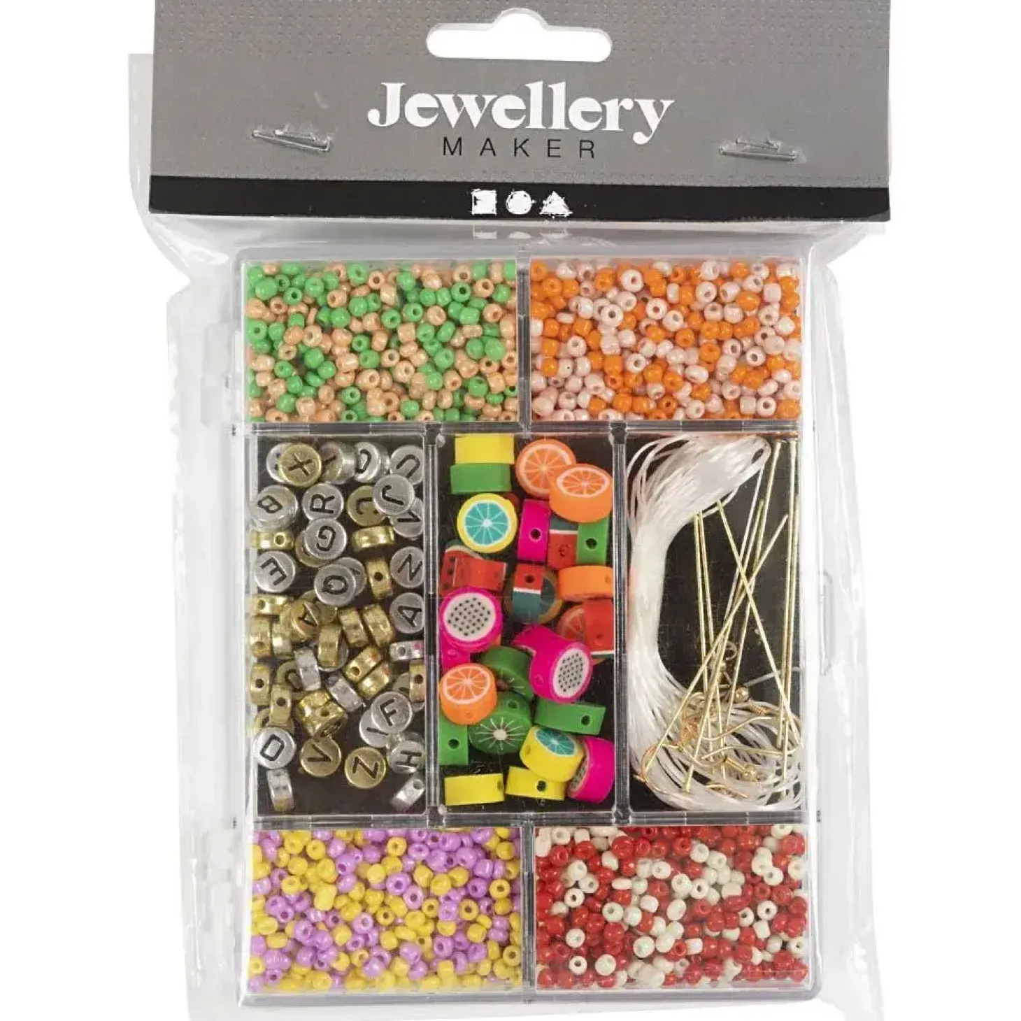 Creativ Company - DIY Mix Smykker, stærke farver, Frugtmix, 1 pk.