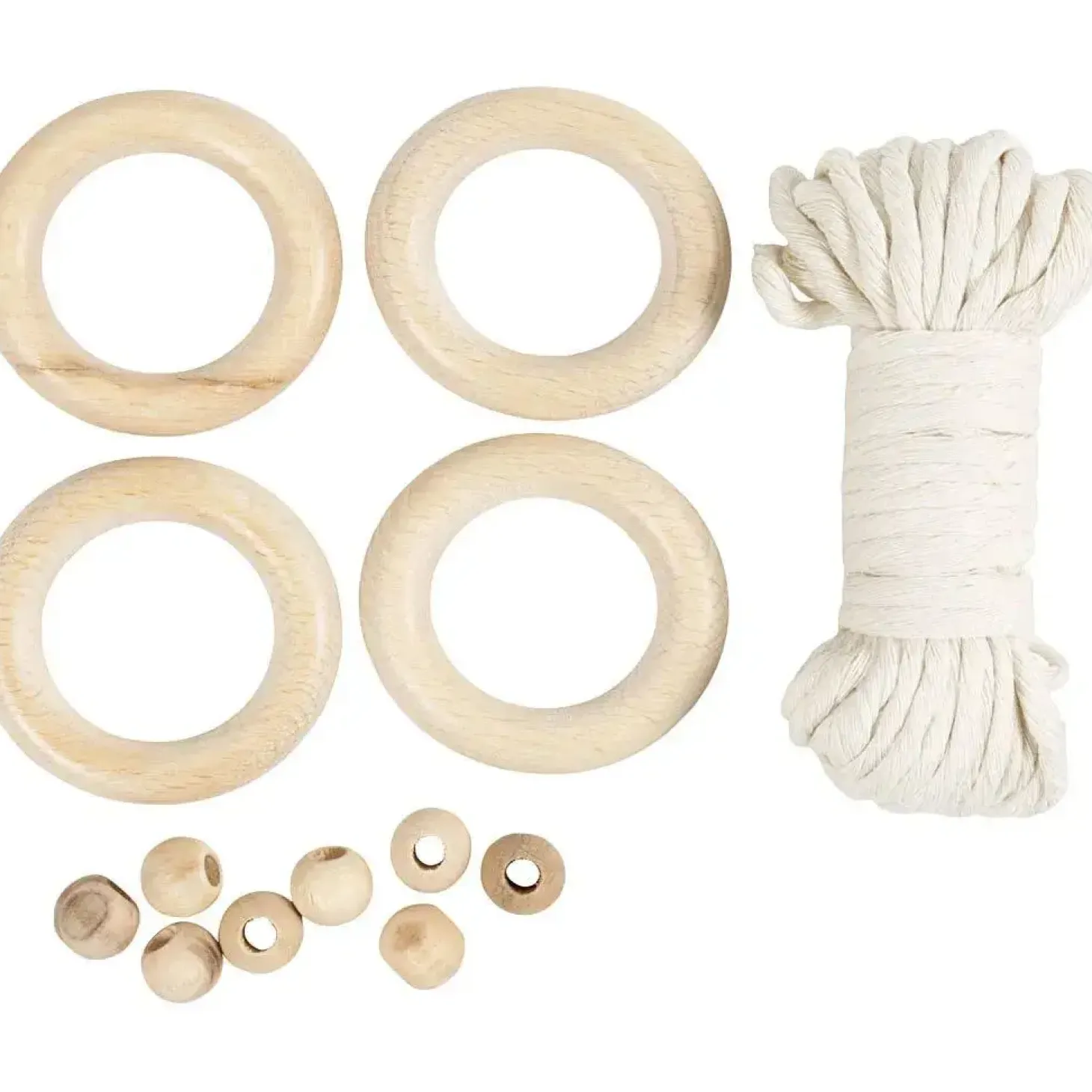 Creativ Company - Mini DIY Kit Macramé, off white, Servietring, 1 pk.