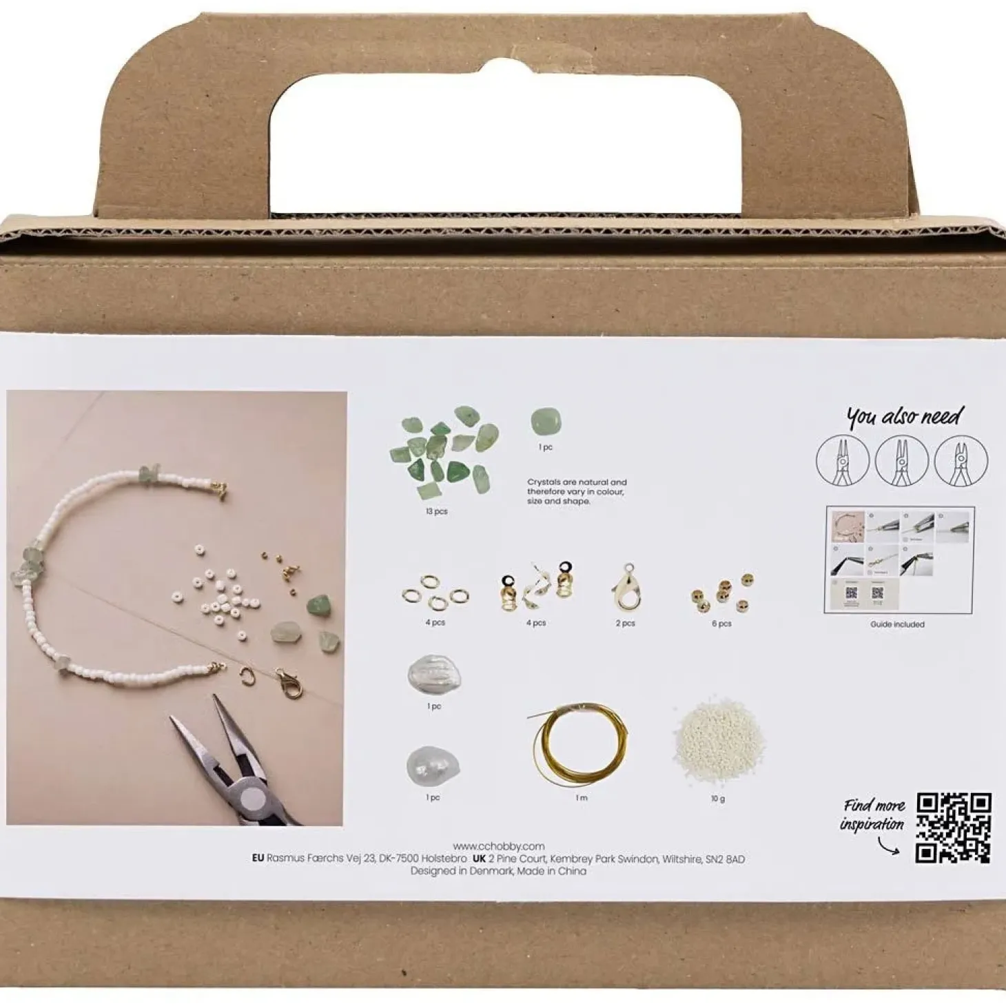 Creativ Company - Mini DIY Kit Smykker, Aventurinhalskæde og -armbånd, 1 pk.