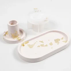 Creativ Company - Start DIY Kit Resin Støbning, blå, lys pink, hvid, Lysestager og fade, 1 pk.