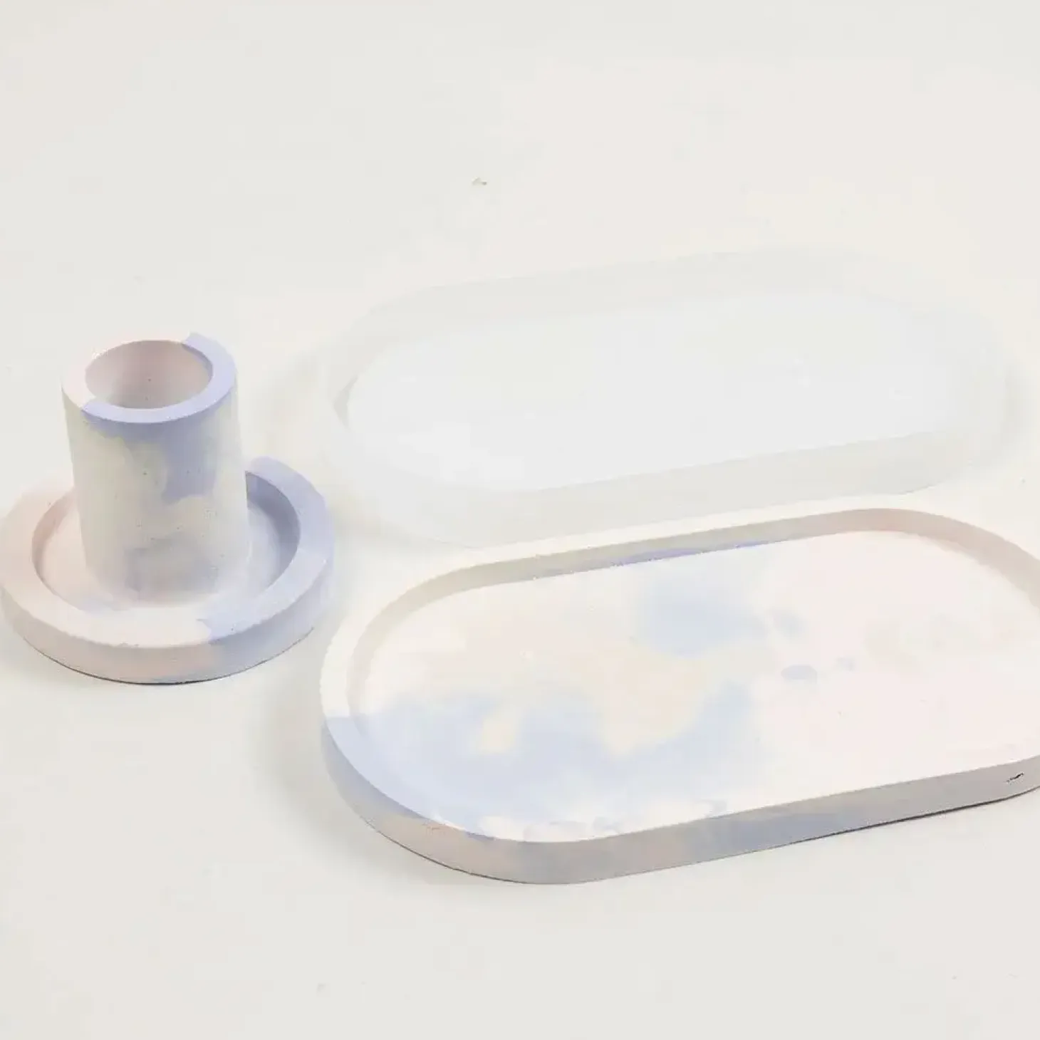 Creativ Company - Start DIY Kit Resin Støbning, blå, lys pink, hvid, Lysestager og fade, 1 pk.