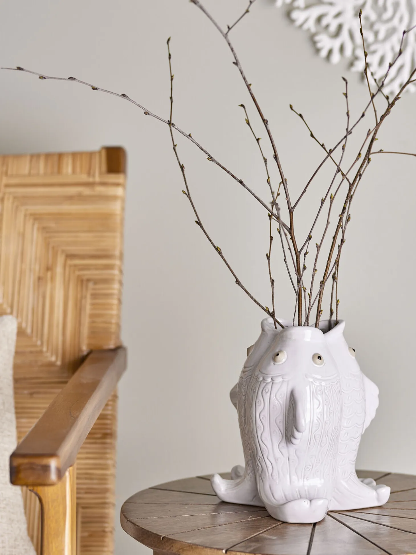 Creative Collection - Fili Vase, Hvid, Stentøj