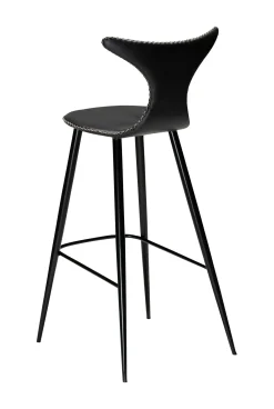DAN-FORM - DOLPHIN Barstol - Vintage sort kunstlæder
