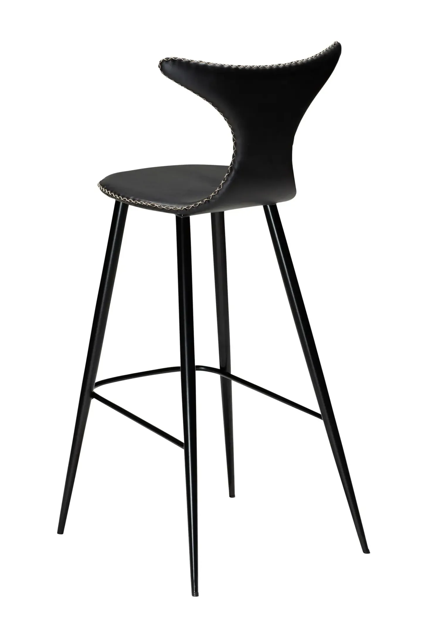 DAN-FORM - DOLPHIN Barstol - Vintage sort kunstlæder