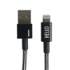 Design Letters - IPhone oplader kabel - "I" - Sort/Hvid