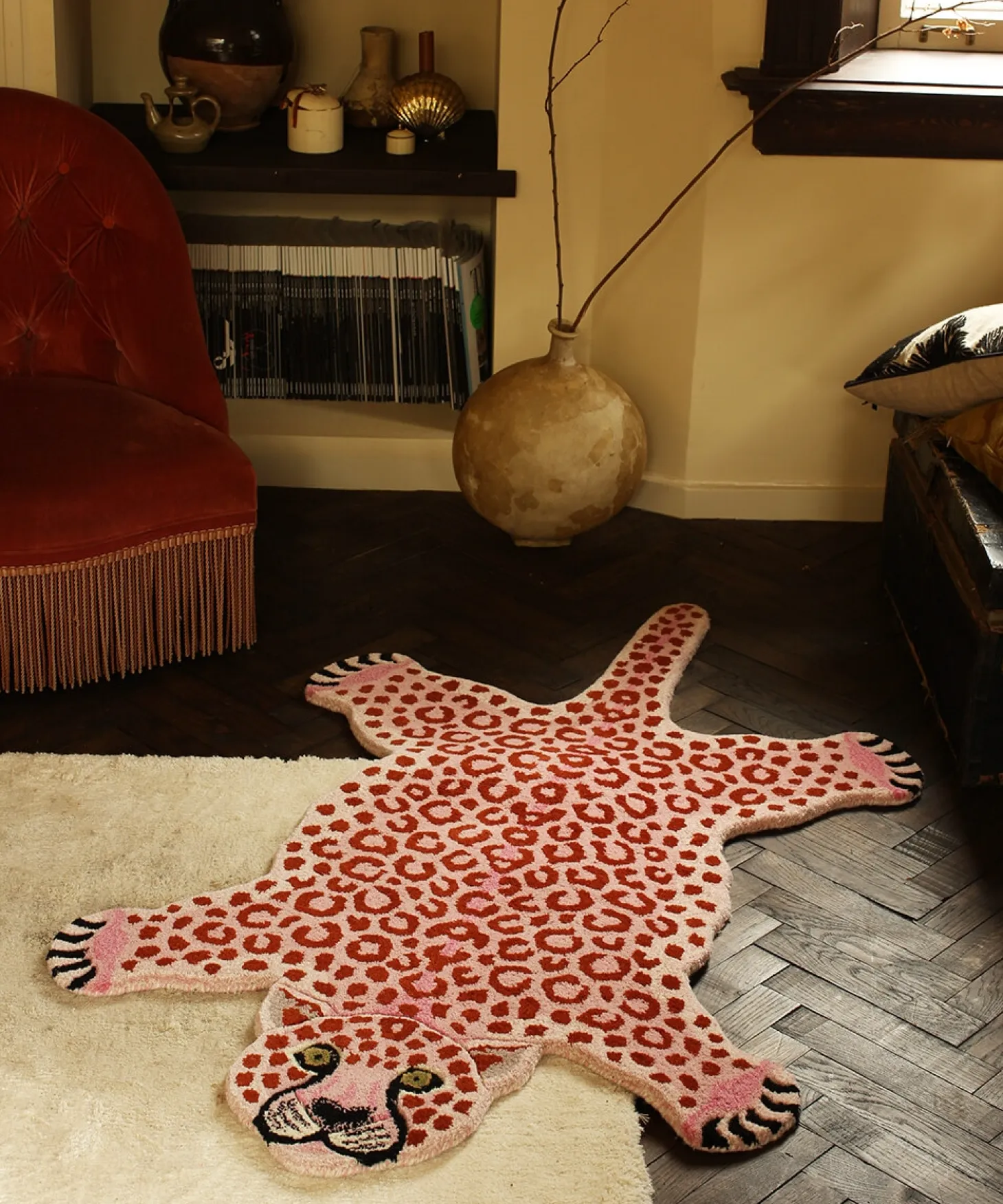 Doing Goods - Pink Leopard Gulvtæppe - Small