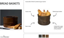 DutchDeluxes - Bread Basket Brødkurv - Ben - Guld læder