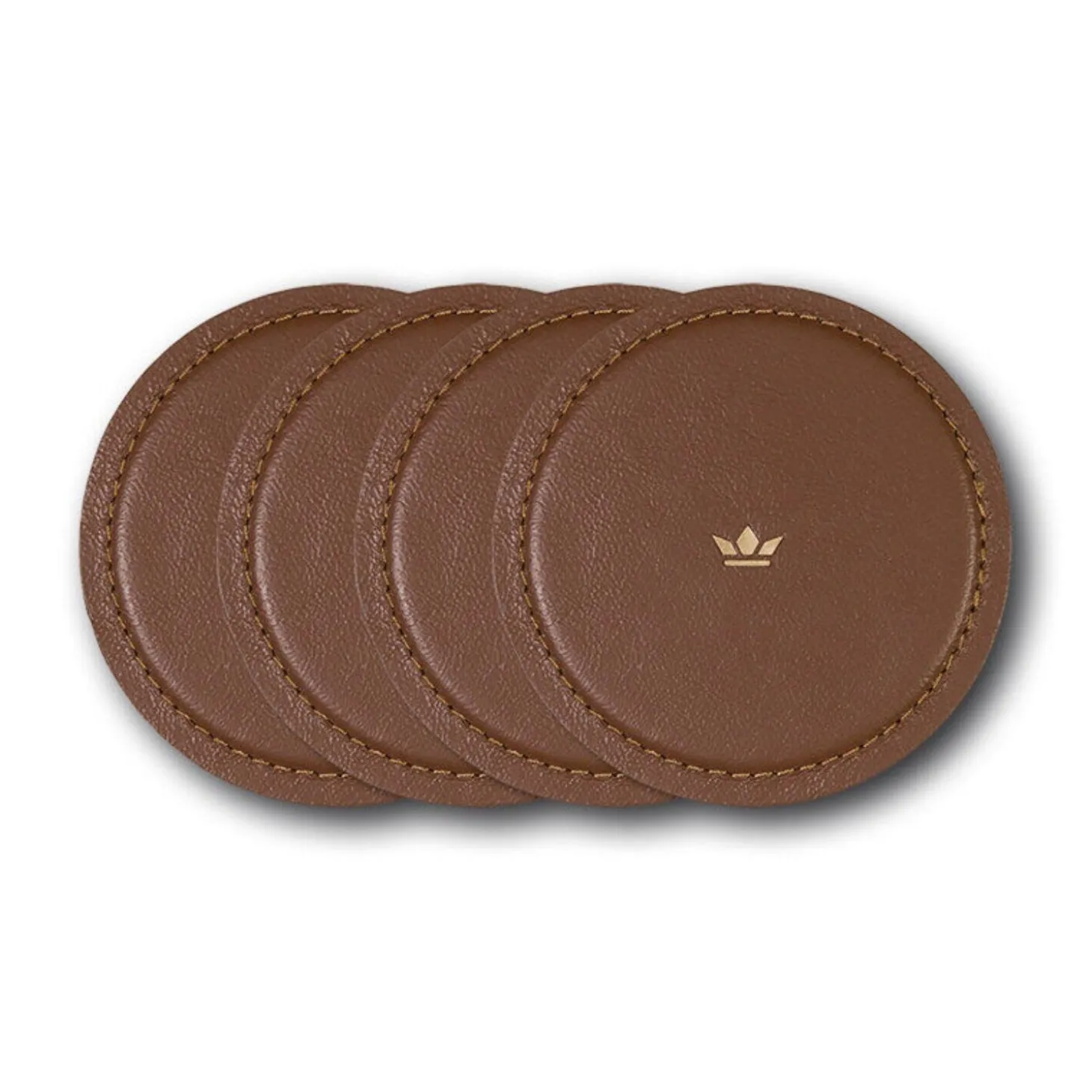DutchDeluxes - Coaster set of 4 - Glasbrik - Brun læder