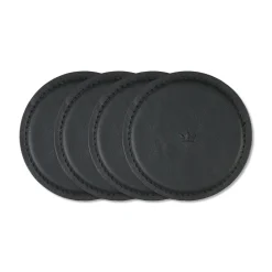 DutchDeluxes - Coaster set of 4 - Glasbrik - Sort læder