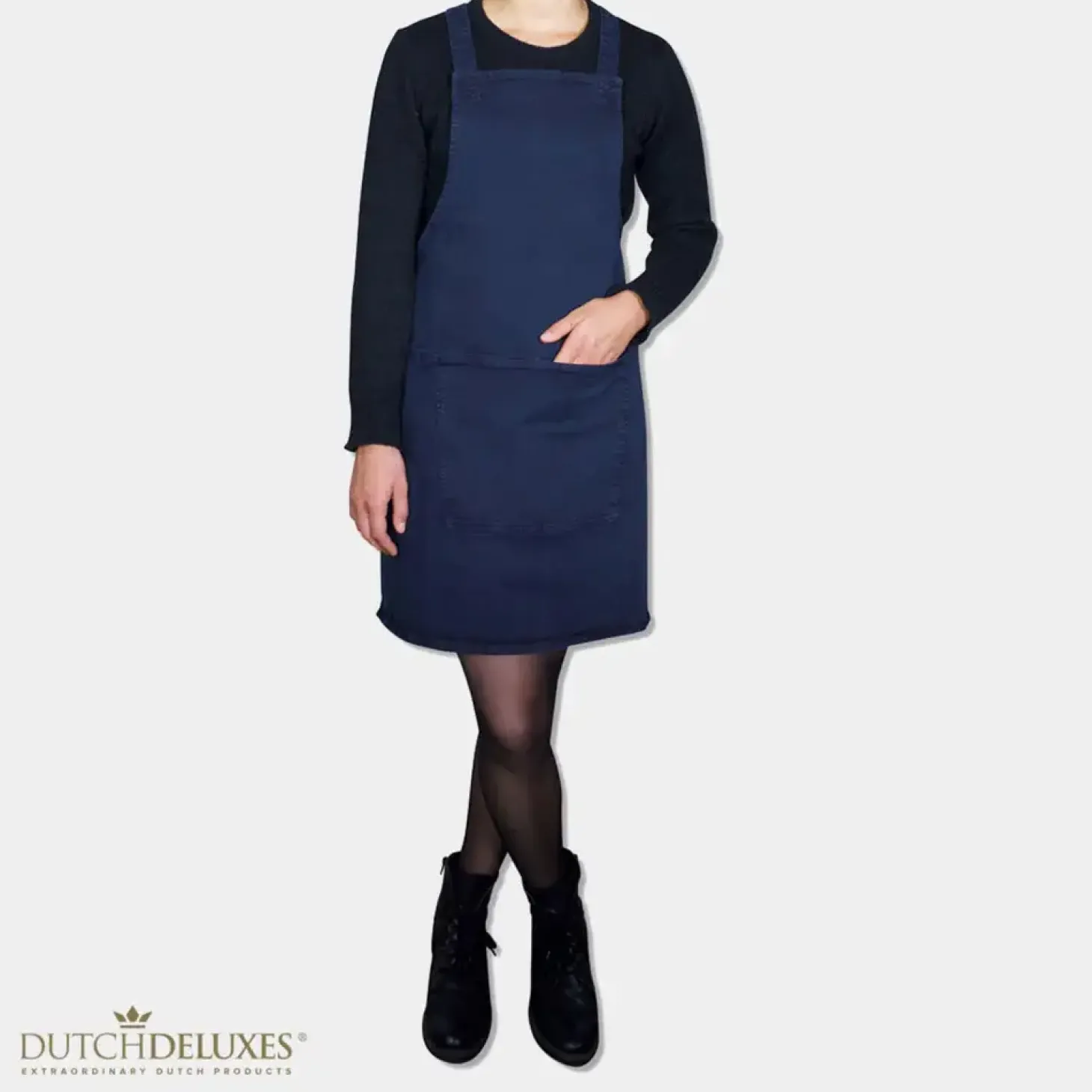DutchDeluxes - Forklæde - Suspender Style - Denim Blue