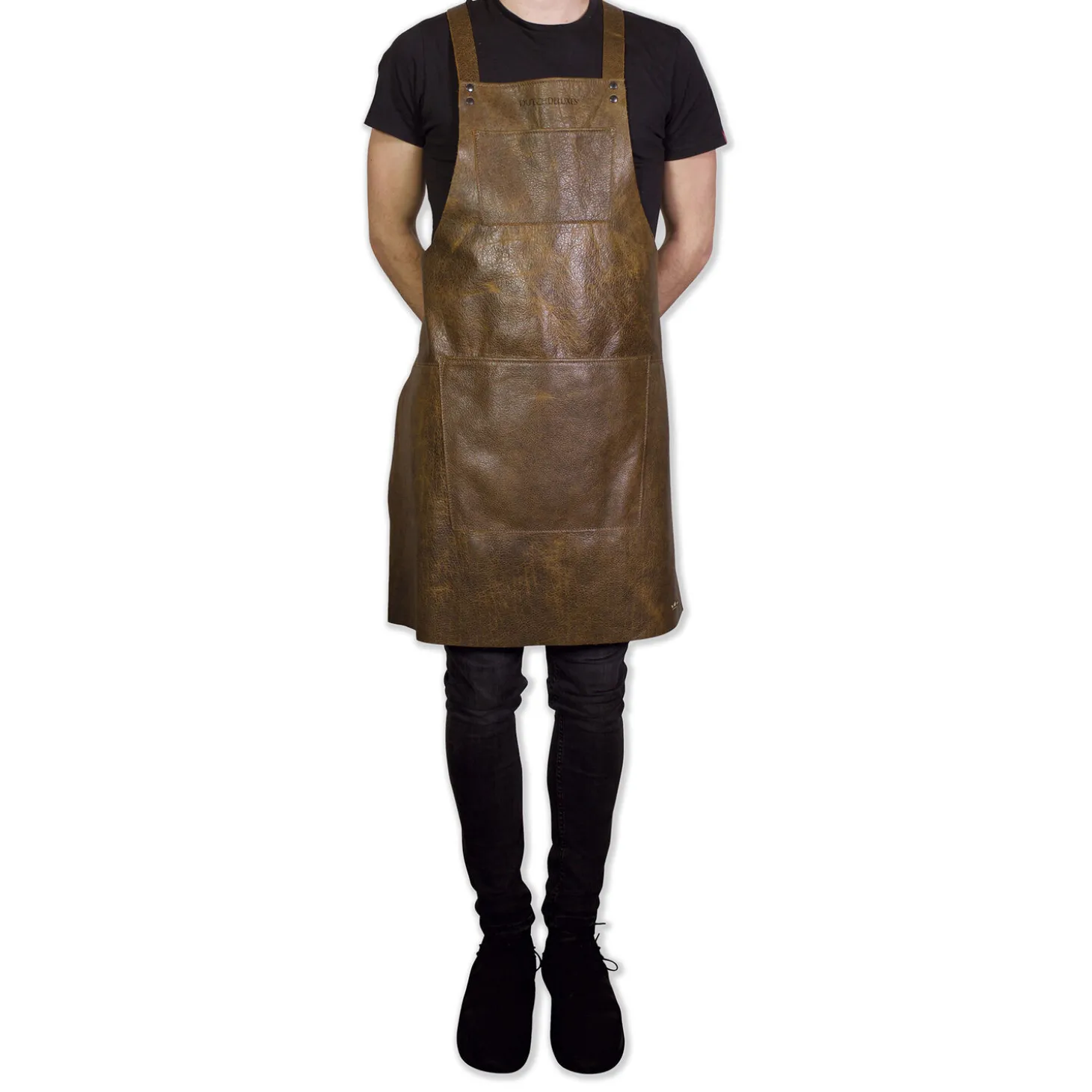 DutchDeluxes - Forklæde - Suspender Style - Vintage Brun Læder