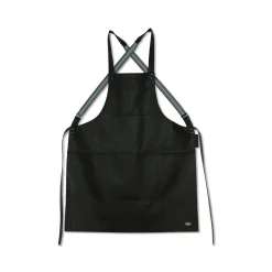 DutchDeluxes - Forklæde - Suspender Style - Sort Læder