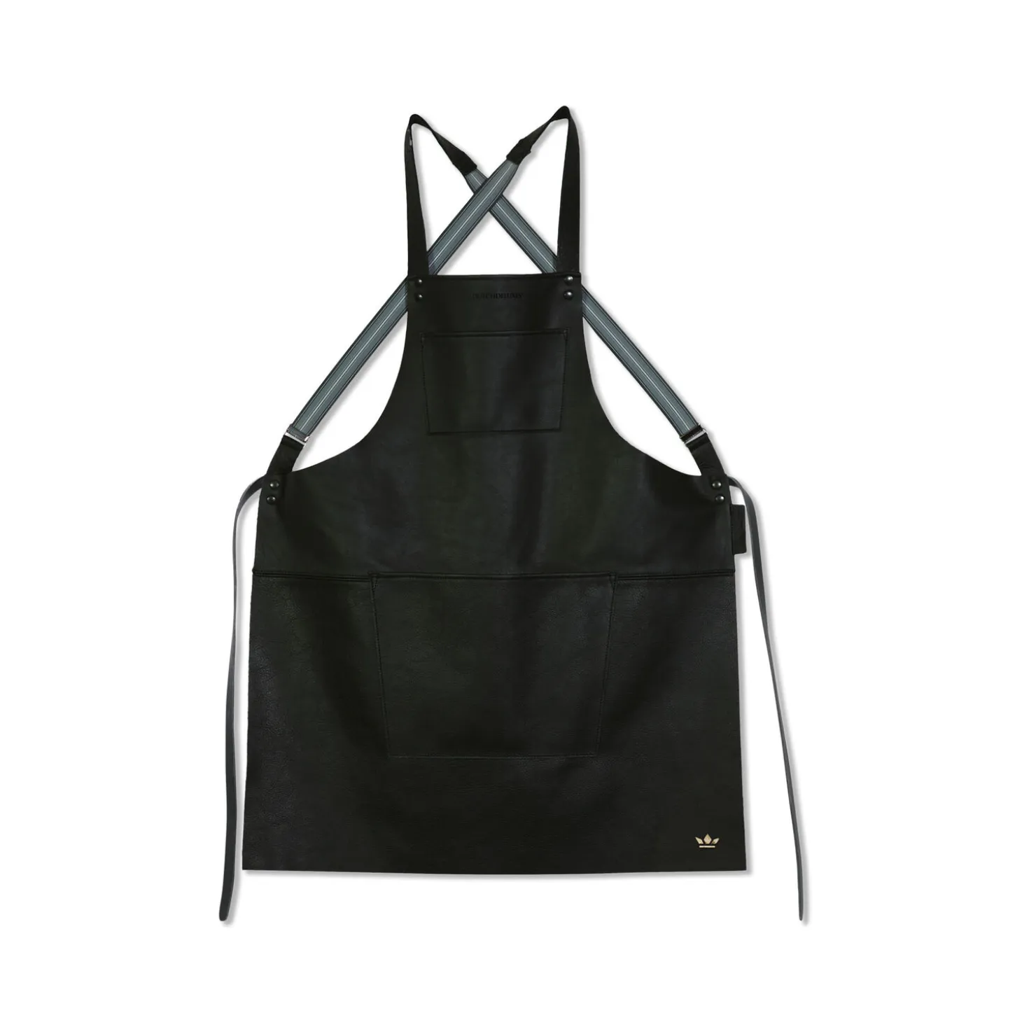 DutchDeluxes - Forklæde - Suspender Style - Sort Læder