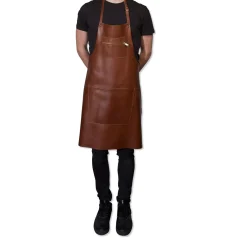 DutchDeluxes - Forklæde - Zipper Style - Brun Læder