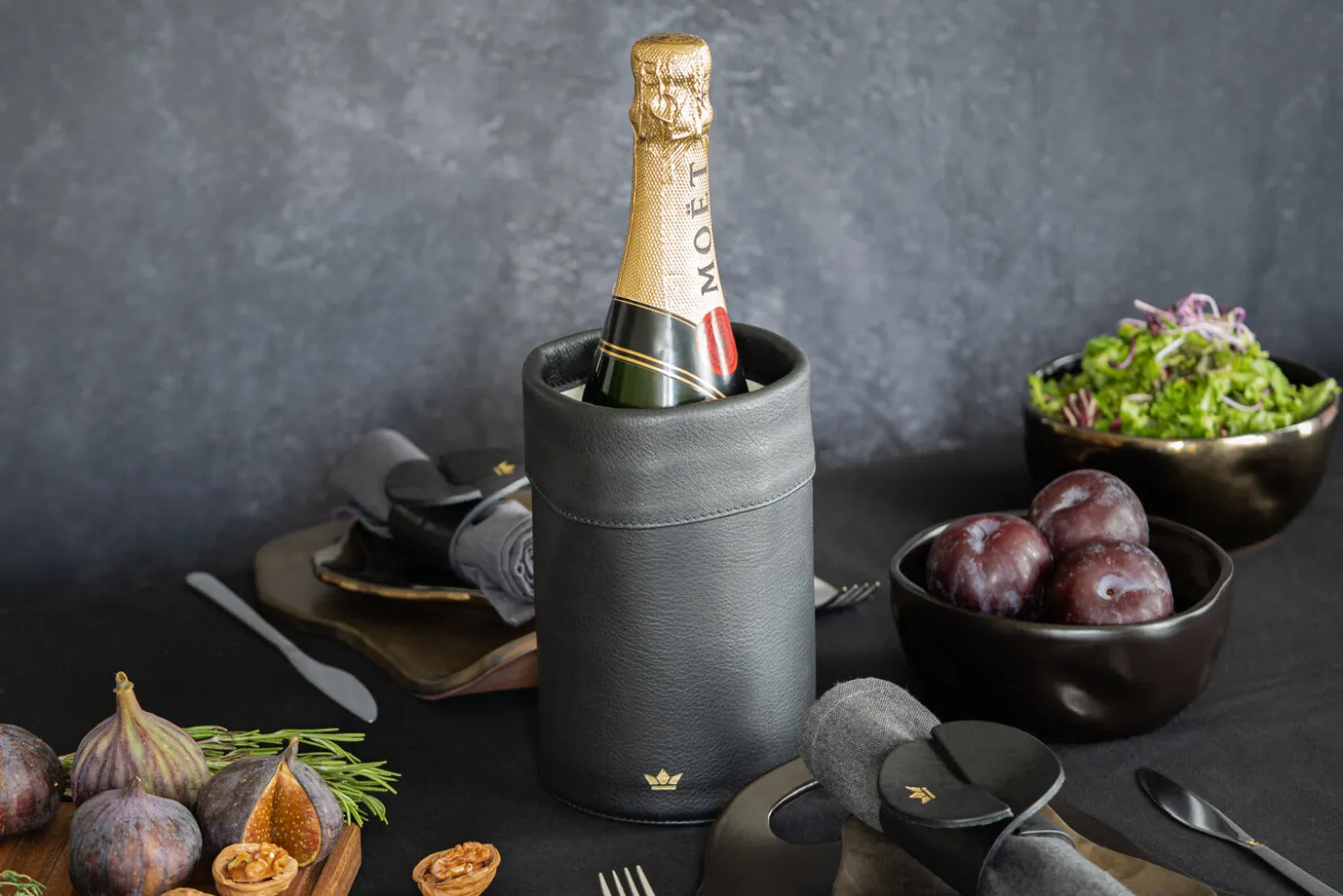DutchDeluxes - Vin Køler - Wine cooler - Sort Læder