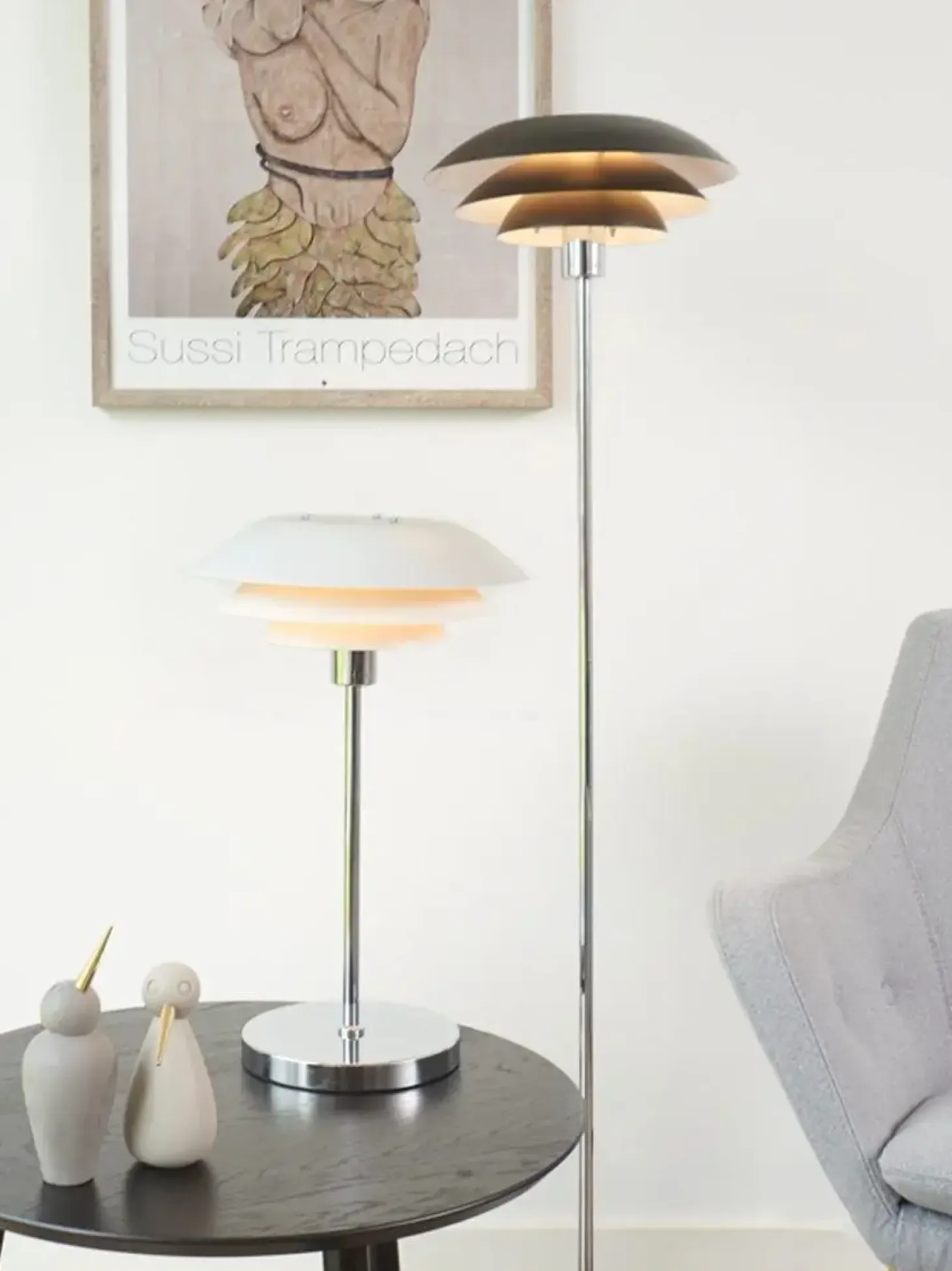 Dyberg Larsen - DL31 Bordlampe - Mat hvid - 31x50 cm