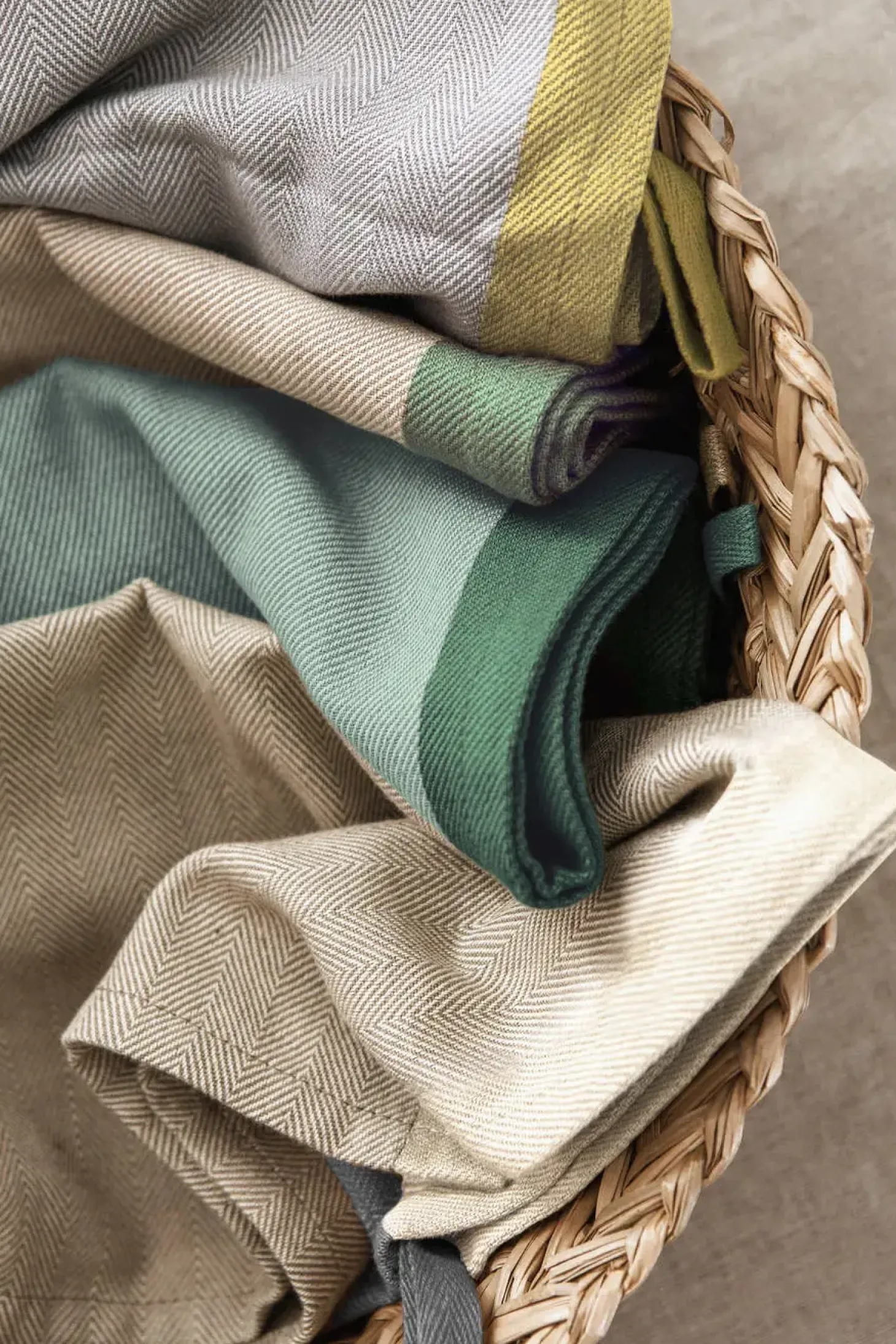 Ekta Living - Viskestykker - 2 stk. - Taupe/Green