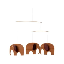 Flensted hanging art - Baby Elefanter mobile - Træ