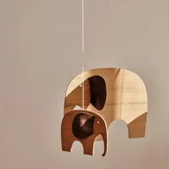 Flensted hanging art - Elefantkomsammen mobile - Teak